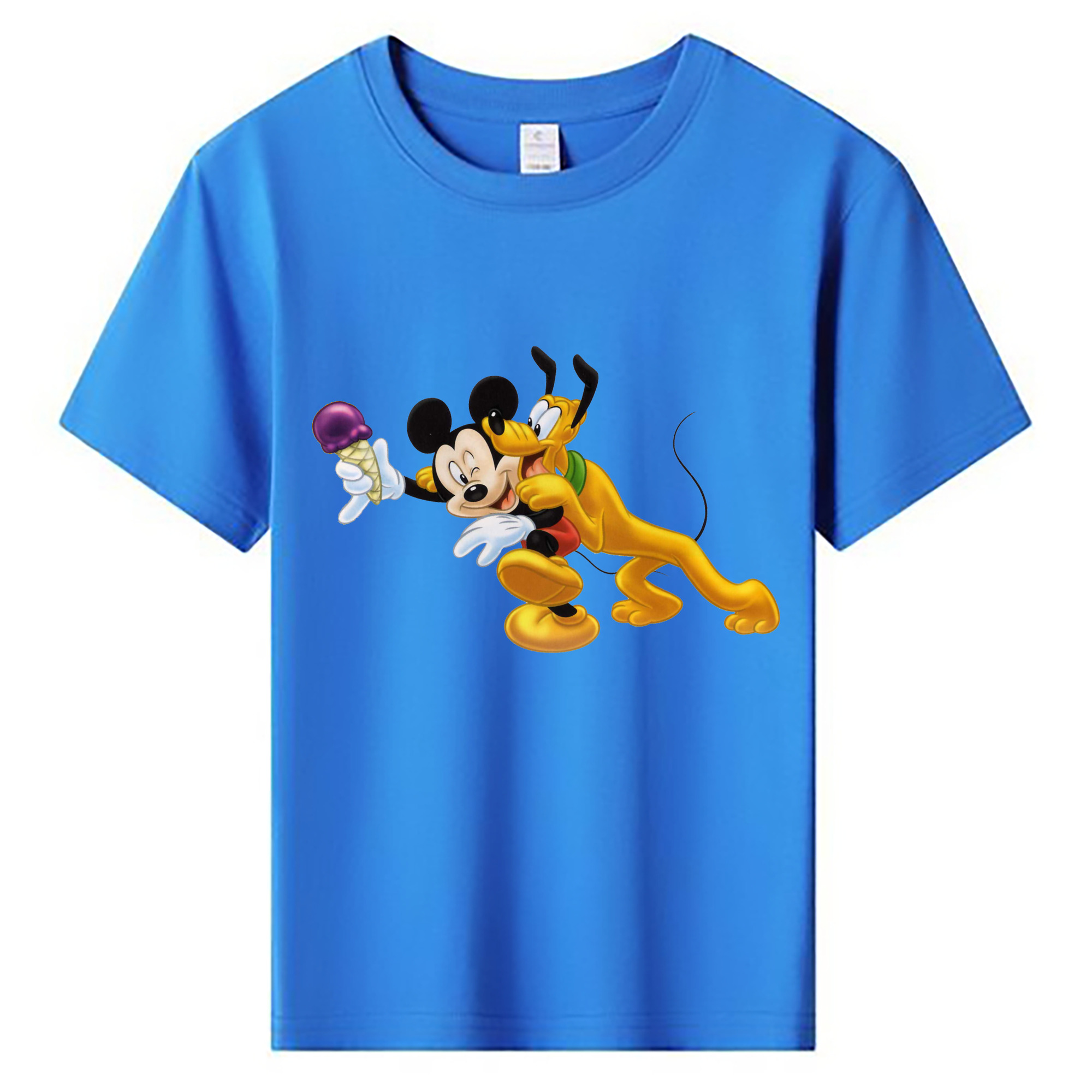 ミッキーマウス Mickey Mouse 綿100％キッズTシャツ（フロントプリント）